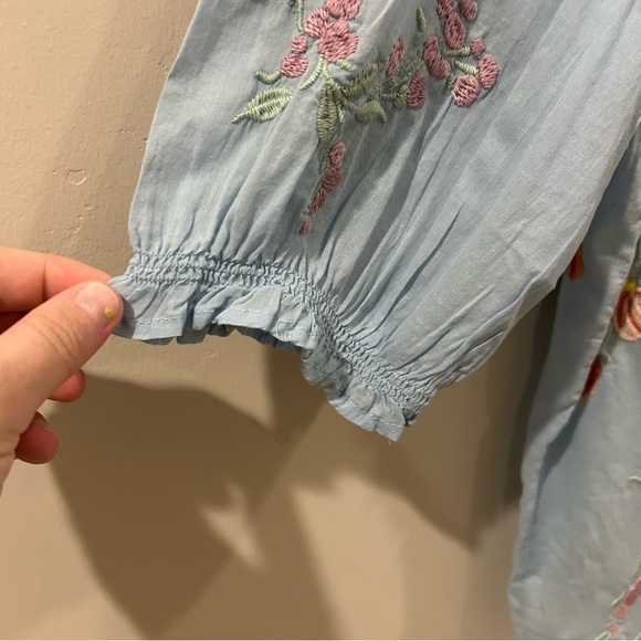 Women’s Johnny Was Evangeline Smocked Shirt, Blue, Small - Picture 6 of 6